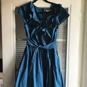 Ruffle front A-line dress